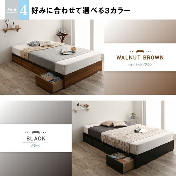 【新商品】組立設置付き 選べる引出収納付きシンプルデザインローベッド Menoce メノーチェ スタンダードボンネルコイルマットレス付き 引き出しなし セミダブル 送料無料