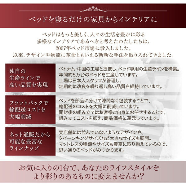 モダンライト・コンセント付き大型ローベッド プレミアムボンネルコイルマットレス付き ダブル 送料無料