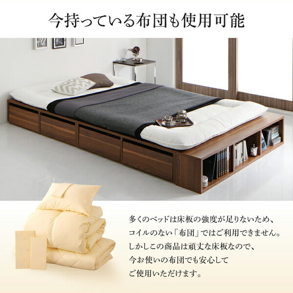【新商品】衣装ケースも入る大容量デザイン収納ロングサイズベッド Daryl-long ダリル・ロング 引き出し4杯 シングル ロング丈 送料無料