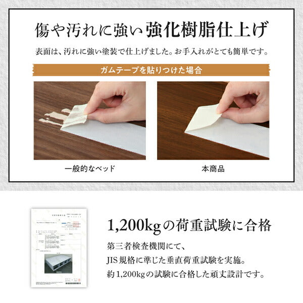 組立設置付き 衣装ケースも入る大容量デザイン収納ロングサイズベッド Daryl-long ダリル・ロング 引き出しなし セミダブル ロング丈 送料無料