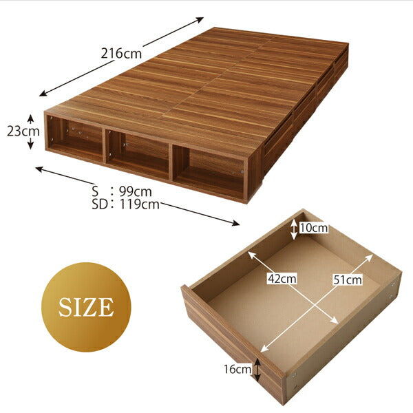 【新商品】衣装ケースも入る大容量デザイン収納ロングサイズベッド Daryl-long ダリル・ロング 引き出し4杯 シングル ロング丈 送料無料