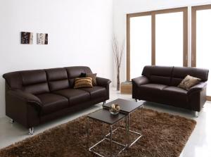 【新商品】シンプルモダンシリーズ BROWN ブラウン ソファ2点セット 2P+3P 送料無料