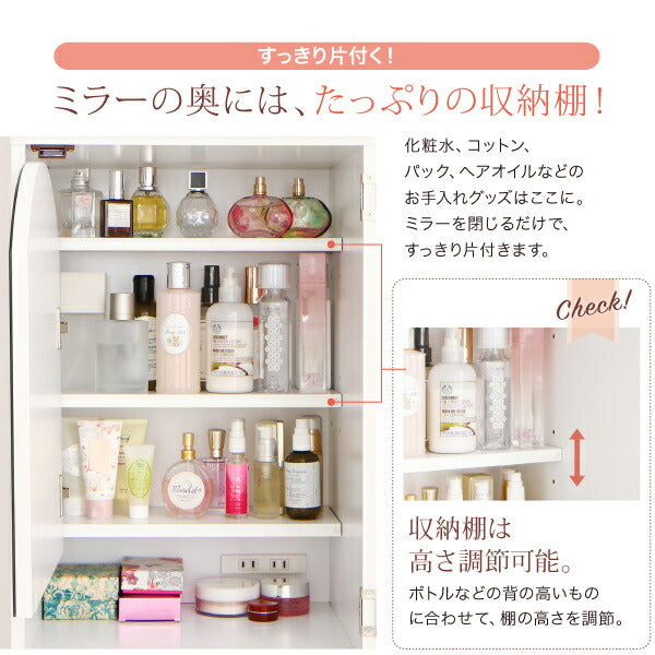 【新商品】2口コンセント付き 全身ミラーになる すき間ドレッサー スツールセット jenna ジェンナ 送料無料