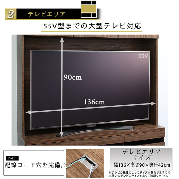 【新商品】ハイタイプテレビボードシリーズ Glass line グラスライン 2点セット(テレビボード+キャビネット) ガラス扉 送料無料