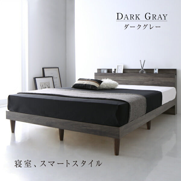 【新商品】組立設置付き 棚・コンセント付きデザインすのこベッド Alcester オルスター 国産カバーポケットコイルマットレス付き シングル 送料無料