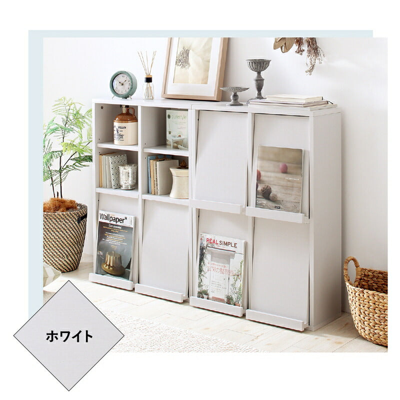 【新商品】本棚 スリム 扉付/フラップ収納 幅60 奥行25 送料無料