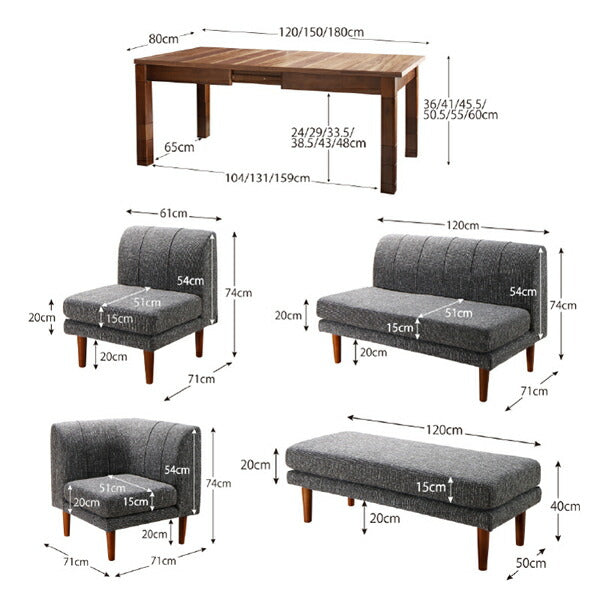 【新商品】高さ調節可能 3段階伸長式 大型こたつソファダイニング Anouk アヌーク ダイニングソファ 1P 送料無料