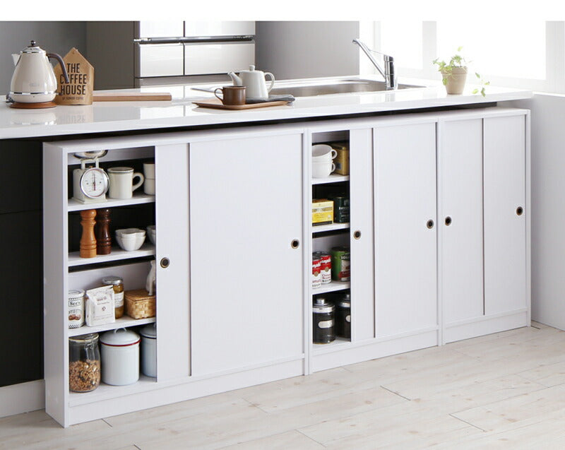 【新商品】どんな場所にも置けるスマートな引き戸収納 幅60 奥行21 送料無料