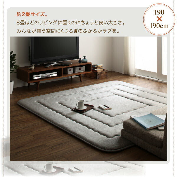 【新商品】厚み40mmのふっくら厚敷きクッションラグ Vermeer フェルメル 190×240cm 送料無料