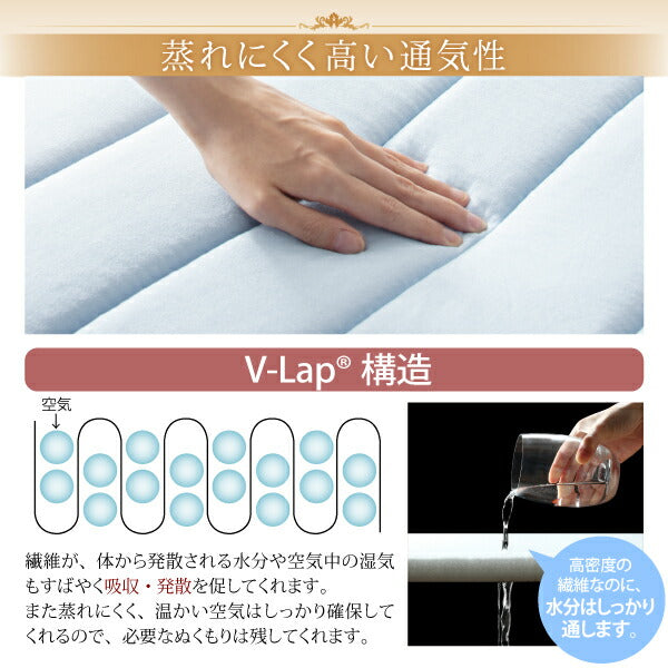 【新商品】寝心地が進化する・V-LAPニットベッドパッド キング 送料無料