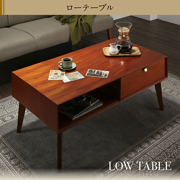 【新商品】天然木マホガニー材 北欧ヴィンテージ風リビング収納シリーズ Zinole ジノレ サイドテーブル W40 送料無料