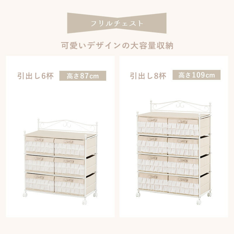 【新商品】エレガントハンガーラック-KHR/フリル付き引き出し7杯タイプ 80×35.5×172cm 送料無料