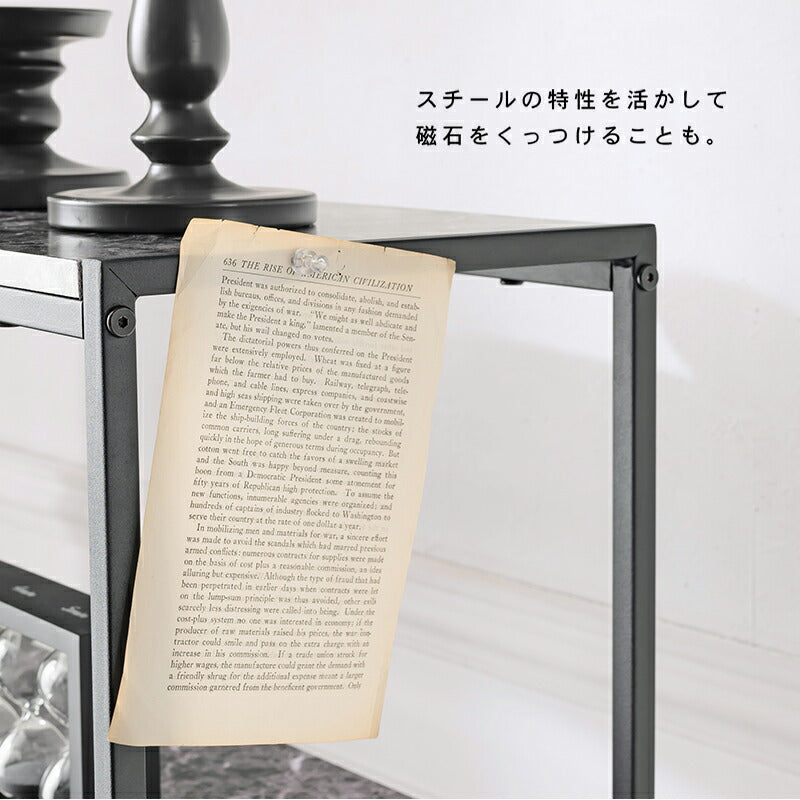 オープンラック-大理石調 90×30×109cm 送料無料