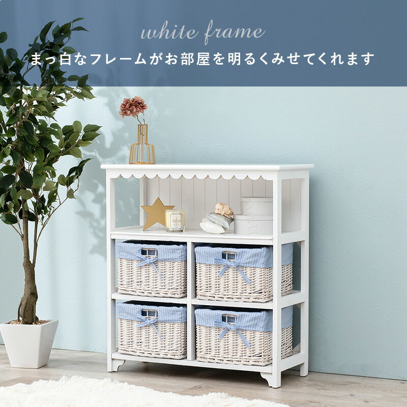 【新商品】キャビネット-MCC4杯-フリル 4杯 70×30×75cm 送料無料