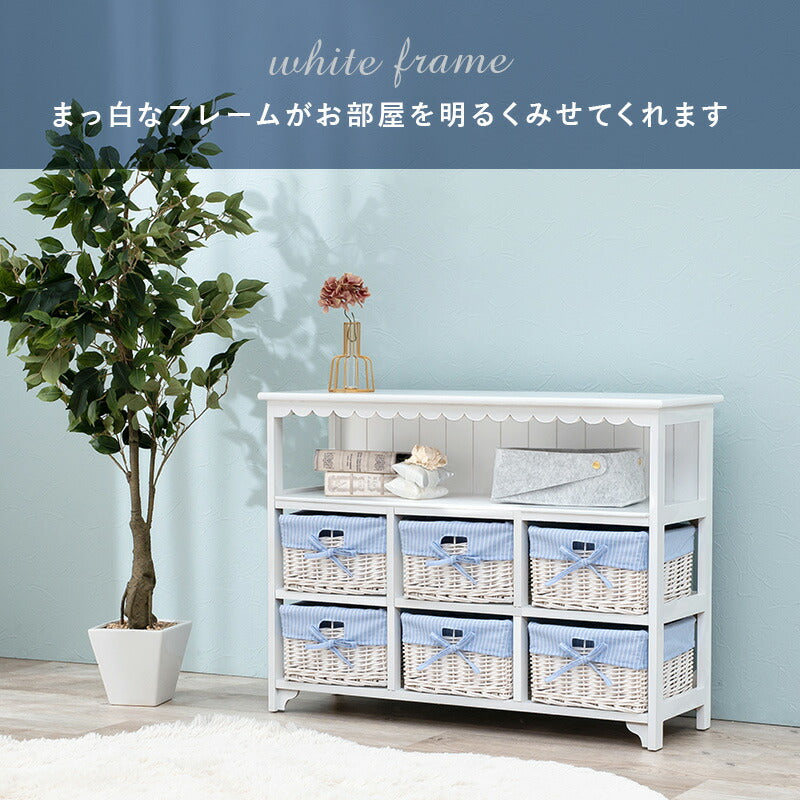 【新商品】キャビネット-MCC6杯-フリル 6杯 90×30×66cm 送料無料