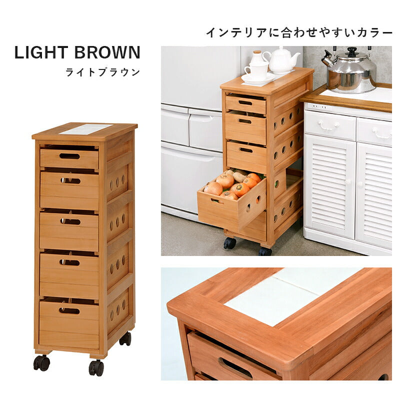 ストッカー-MUD-引き出し5段-ロゴなし 25×40×79cm 送料無料
