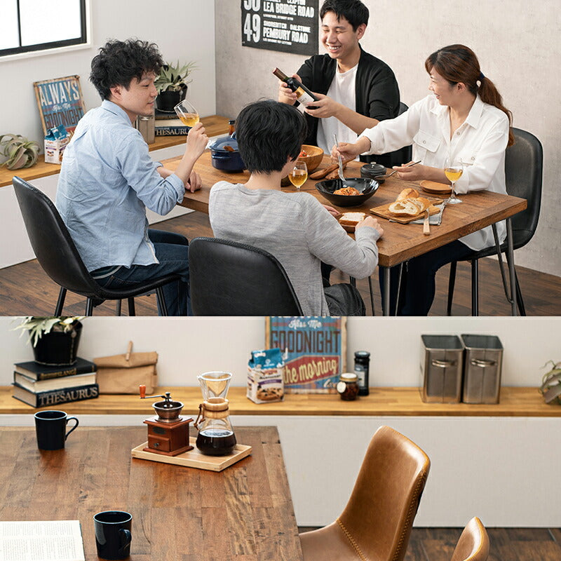 ダイニング5点セット-RT-アイアン脚/Cタイプ 140×80×72cm 送料無料