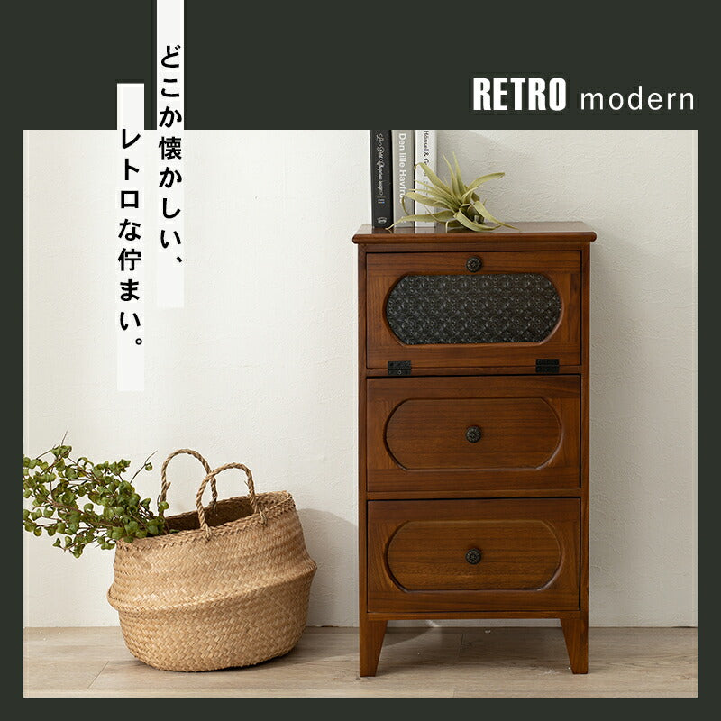 チェスト-MCH51-レトロ 3段 42×32×78cm 送料無料