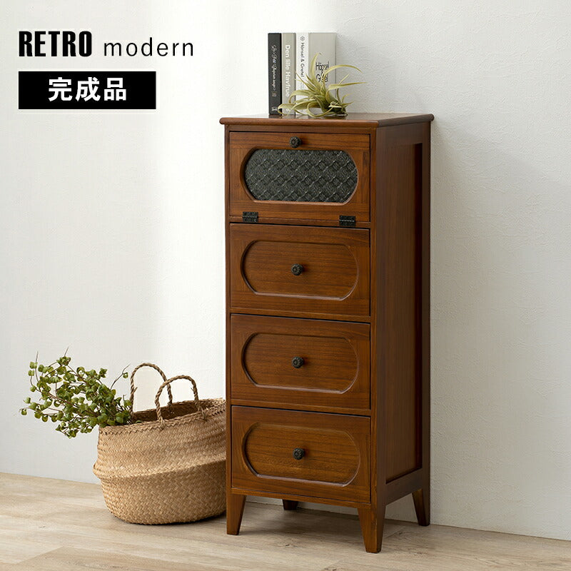 チェスト-MCH51-レトロ 4段 42×32×100cm 送料無料