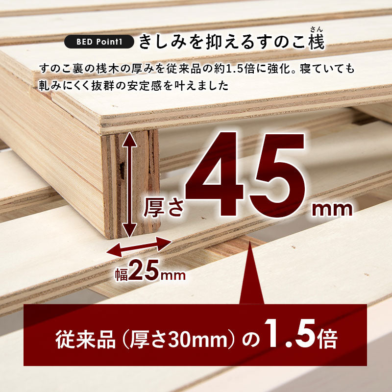 マットレス(ポケットコイル)付-MB-高さ3段階調整 97.5×211.5×72cm 送料無料