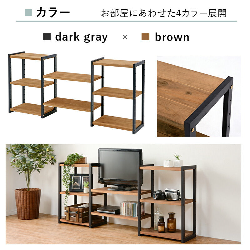 ラック-MCC-天然木3列 147×28×66cm 送料無料