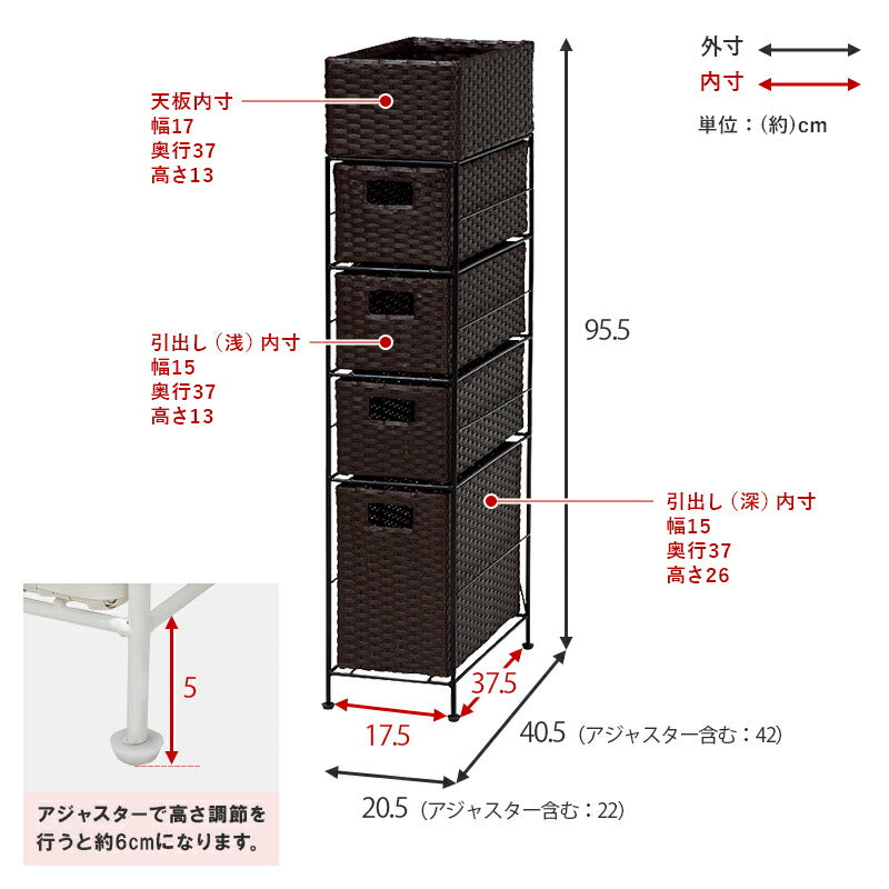ランドリー スリムタイプ 20.5×40.5×95.5cm 送料無料