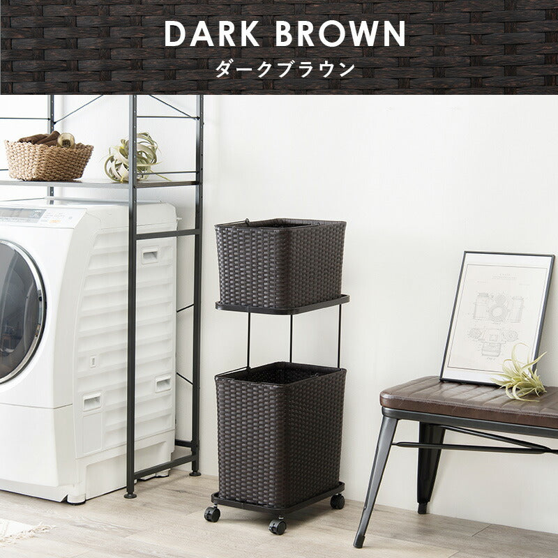 【新商品】ランドリーワゴン 2個タイプ 30×40×97cm 送料無料