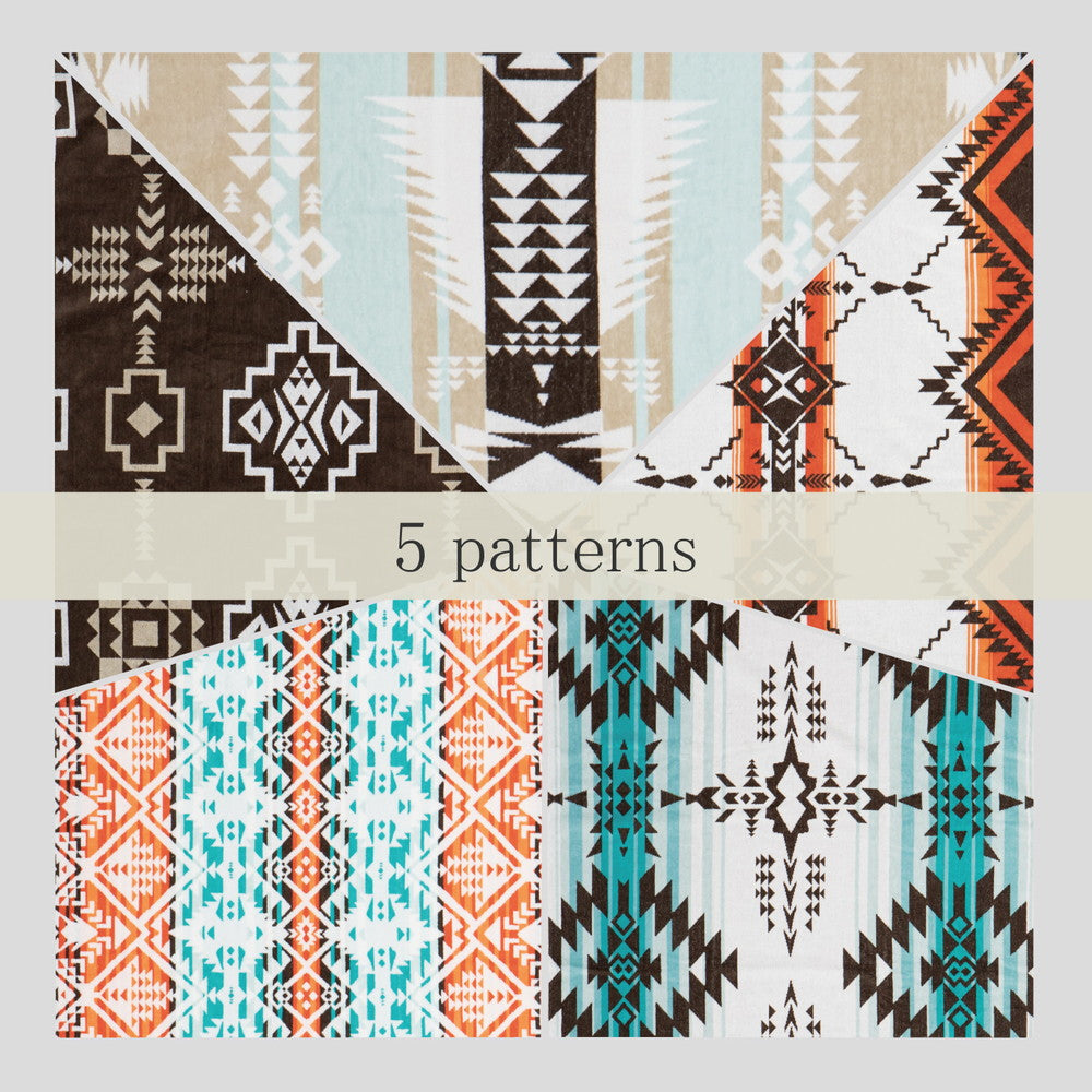 【新商品】ヘビーウェイトの育てるタオルブランケット ネイティブ柄 100×178cm 送料無料