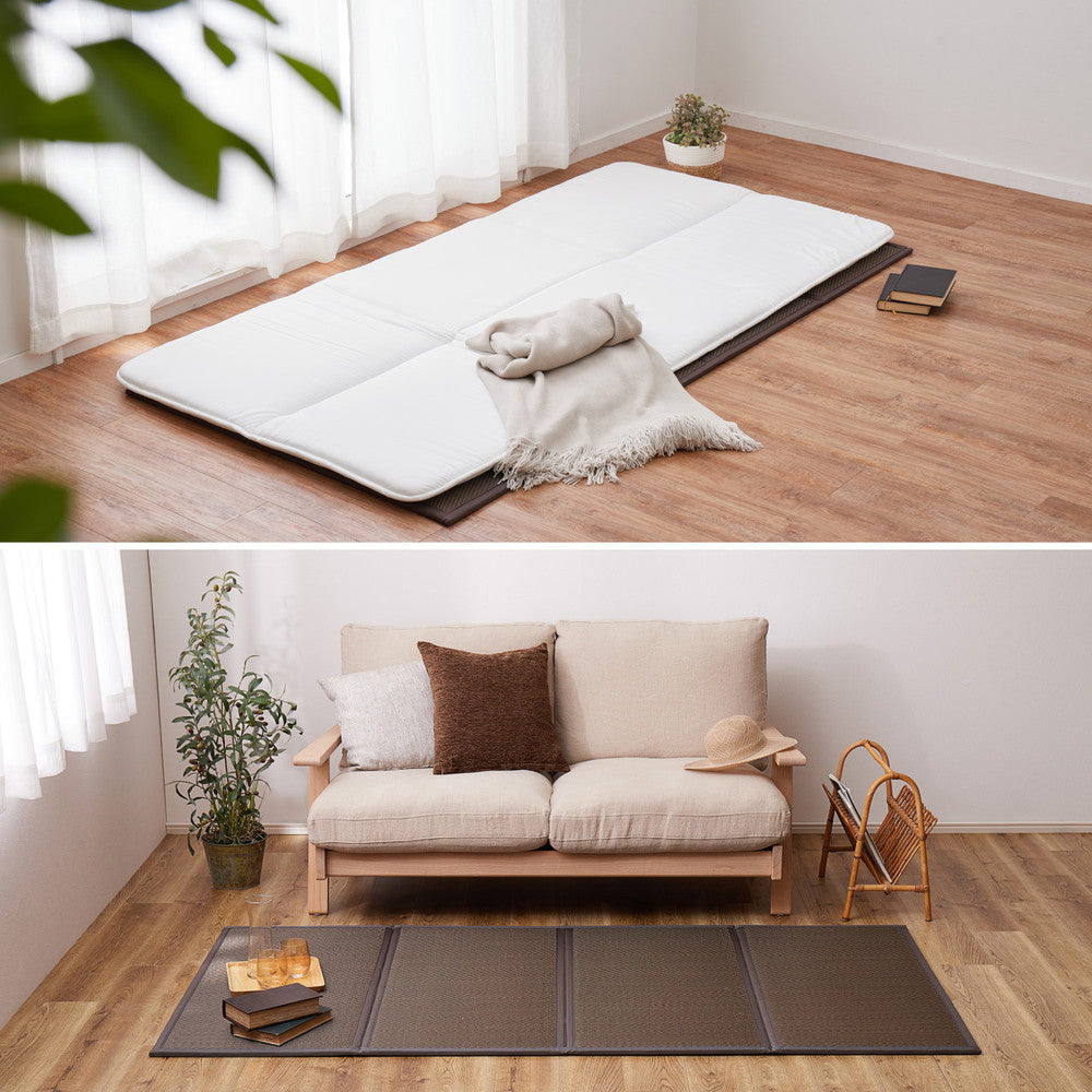 折り畳める 畳マットレス 綾模様 ダブル(100×200×1.1cm) 送料無料