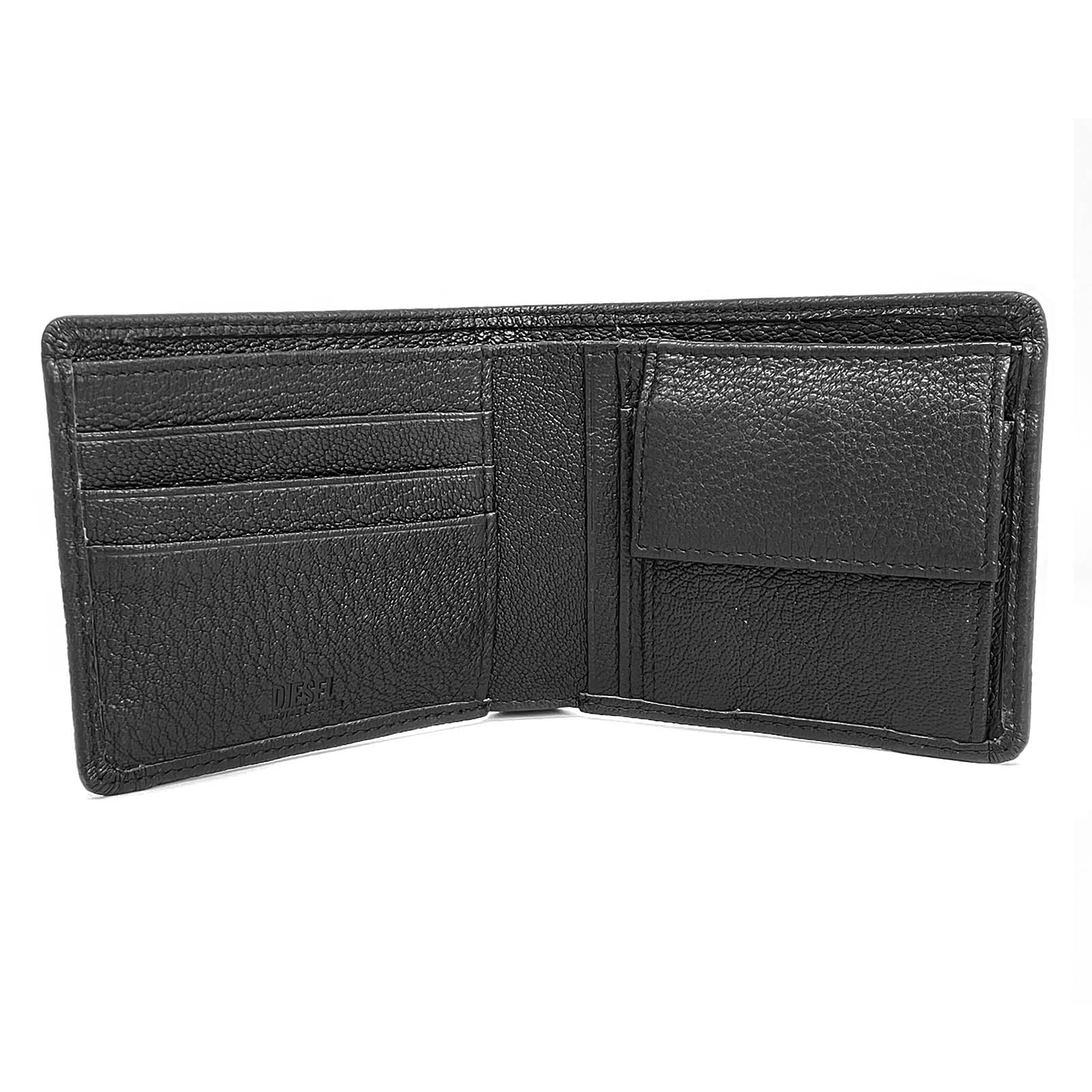 【正規品】 ディーゼル DIESEL メンズ レザー 本革 二つ折り財布 ブラック X06627 P0396 T8013 送料無料