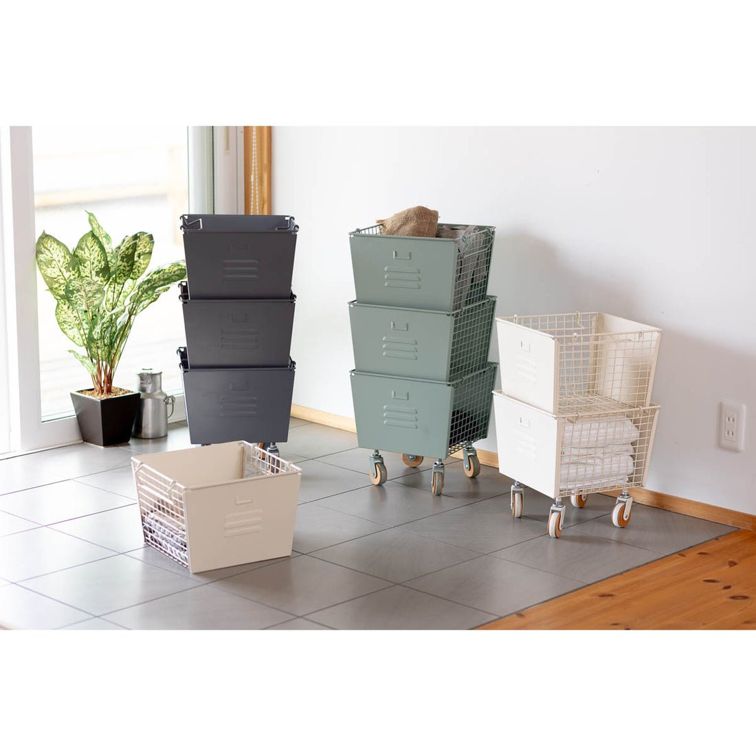 3段 スタッキング ボックスセット W310×D300×H695mm