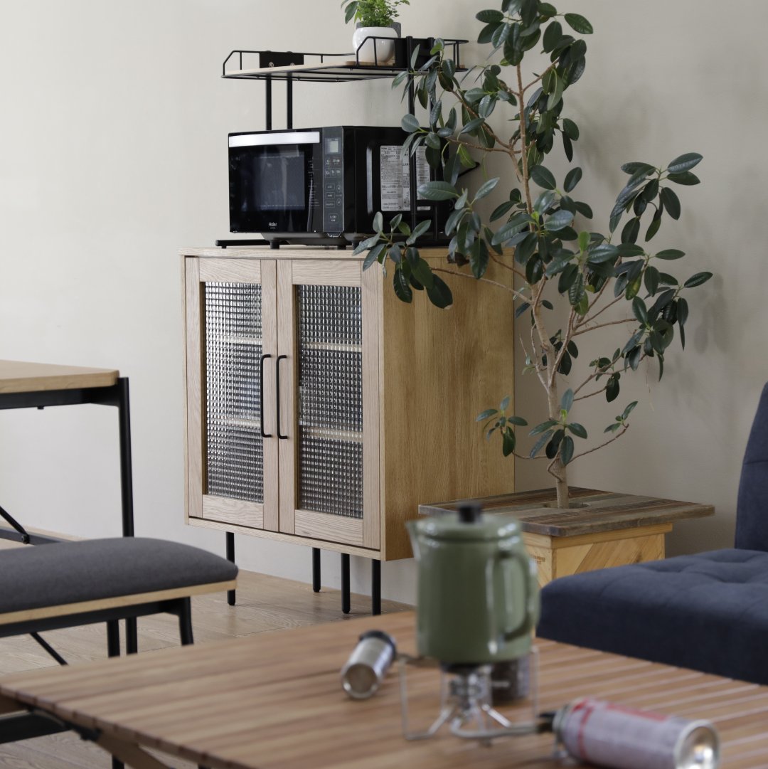 ガラスチェスト W800×D400×H900mm