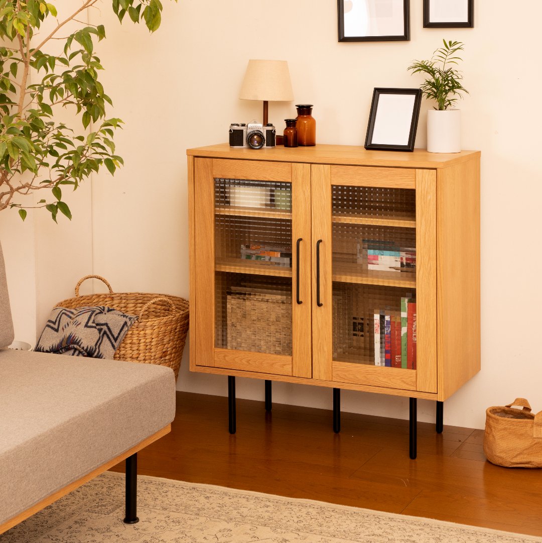 ガラスチェスト W800×D400×H900mm