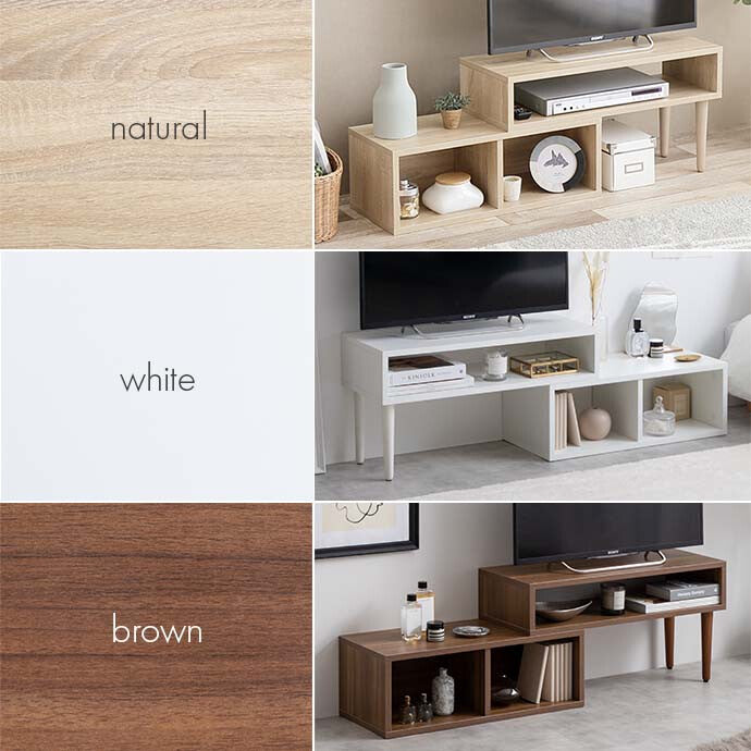 テレビ台 テレビステンド テレビボード TV台 ローボード テレビラック TVボード AVラック コーナー 伸縮型 伸長式 木目調 収納 オープン
