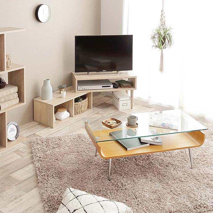 テレビ台 テレビステンド テレビボード TV台 ローボード テレビラック TVボード AVラック コーナー 伸縮型 伸長式 木目調 収納 オープン