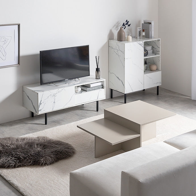 大理石柄キャビネット 幅72cm