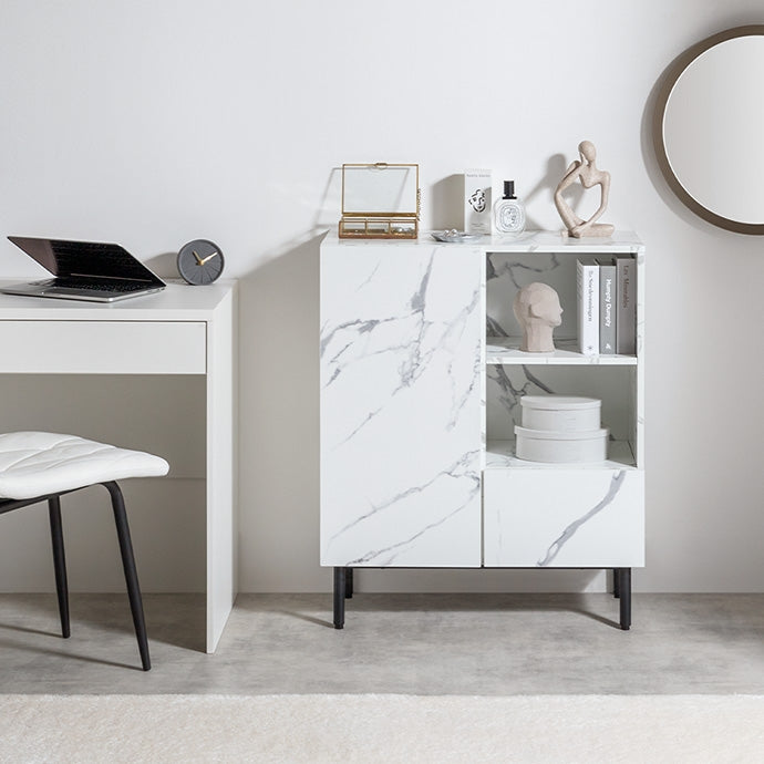 大理石柄キャビネット 幅72cm