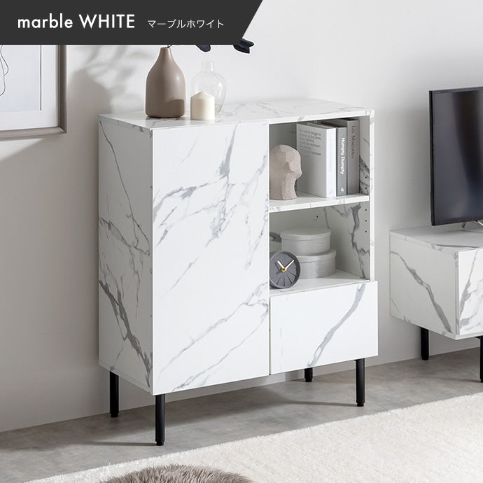 大理石柄キャビネット 幅72cm