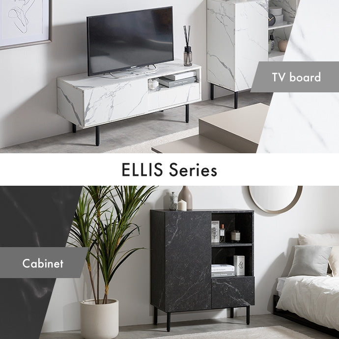 大理石柄キャビネット 幅72cm