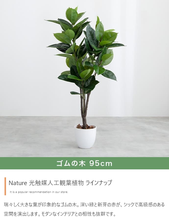 光触媒人工観葉植物 ゴムの木 高さ95cm - 【公式】allecore(アレコレ) 家具インテリア・生活雑貨のオンライン通販
