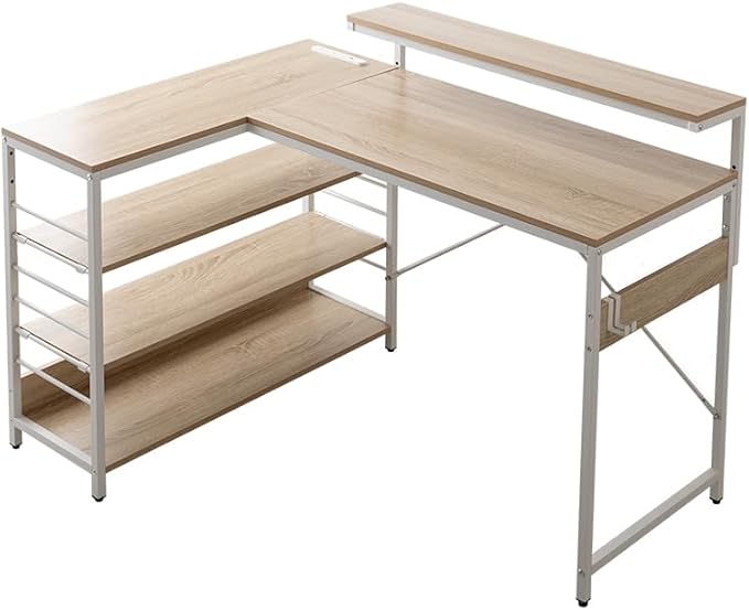 L字デスク デスク l字型 エル コーナー 可動棚 デュアル モニター台付き リビング ワークスペース 快適 機能的 シンプル デザイン スタイリッシュ モダン 省スペース コンパクト 多機能 自宅作業 在宅ワーク 人気 トレンド おしゃれ 送料無料