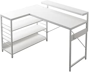 L字デスク デスク l字型 エル コーナー 可動棚 デュアル モニター台付き リビング ワークスペース 快適 機能的 シンプル デザイン スタイリッシュ モダン 省スペース コンパクト 多機能 自宅作業 在宅ワーク 人気 トレンド おしゃれ 送料無料