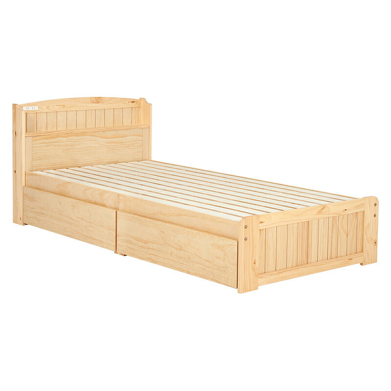 マットレス付シングルベッド 天然木すのこベッド 容量 収納 コンセント 体型 支え