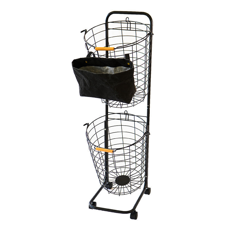 ランドリーバスケット スリム 2段 キャスター ピンチバッグつき LACRACK ALC051