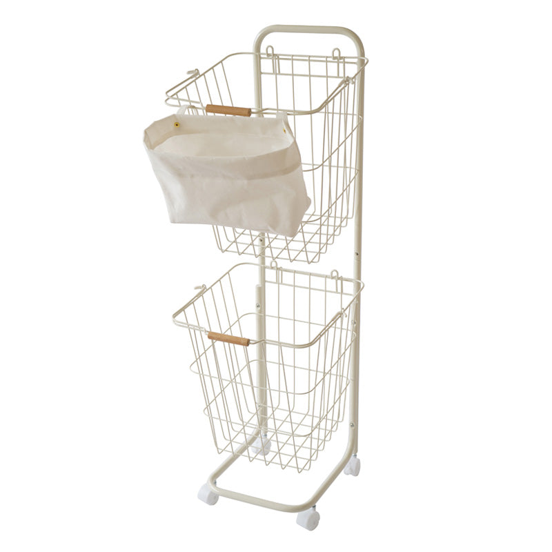 ランドリーバスケット スリム 2段 キャスター ピンチバッグつき LACRACK ALC053