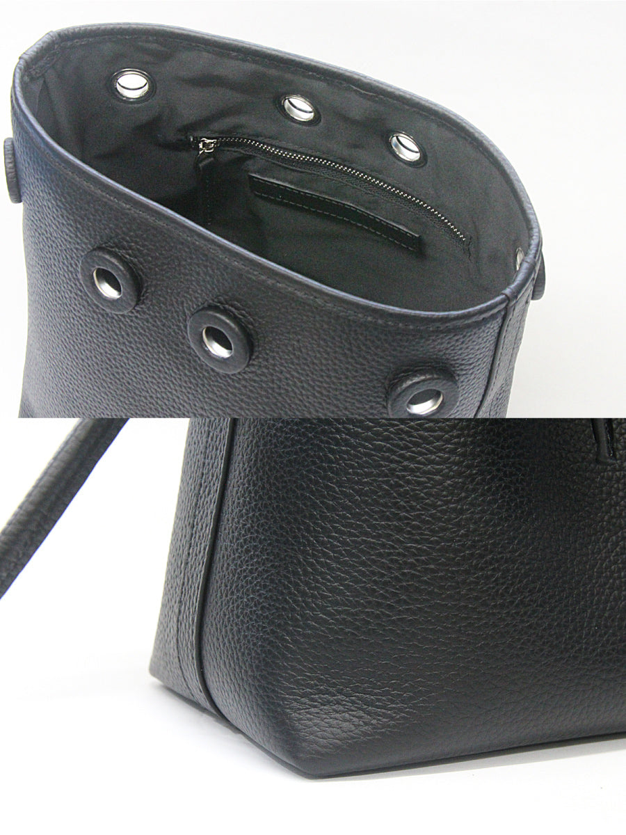 ドローストリング 巾着 バッグ 牛革 2way allecore