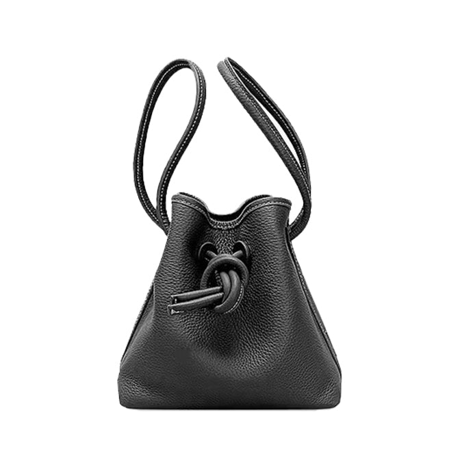 ドローストリング 巾着 バッグ 牛革 2way allecore