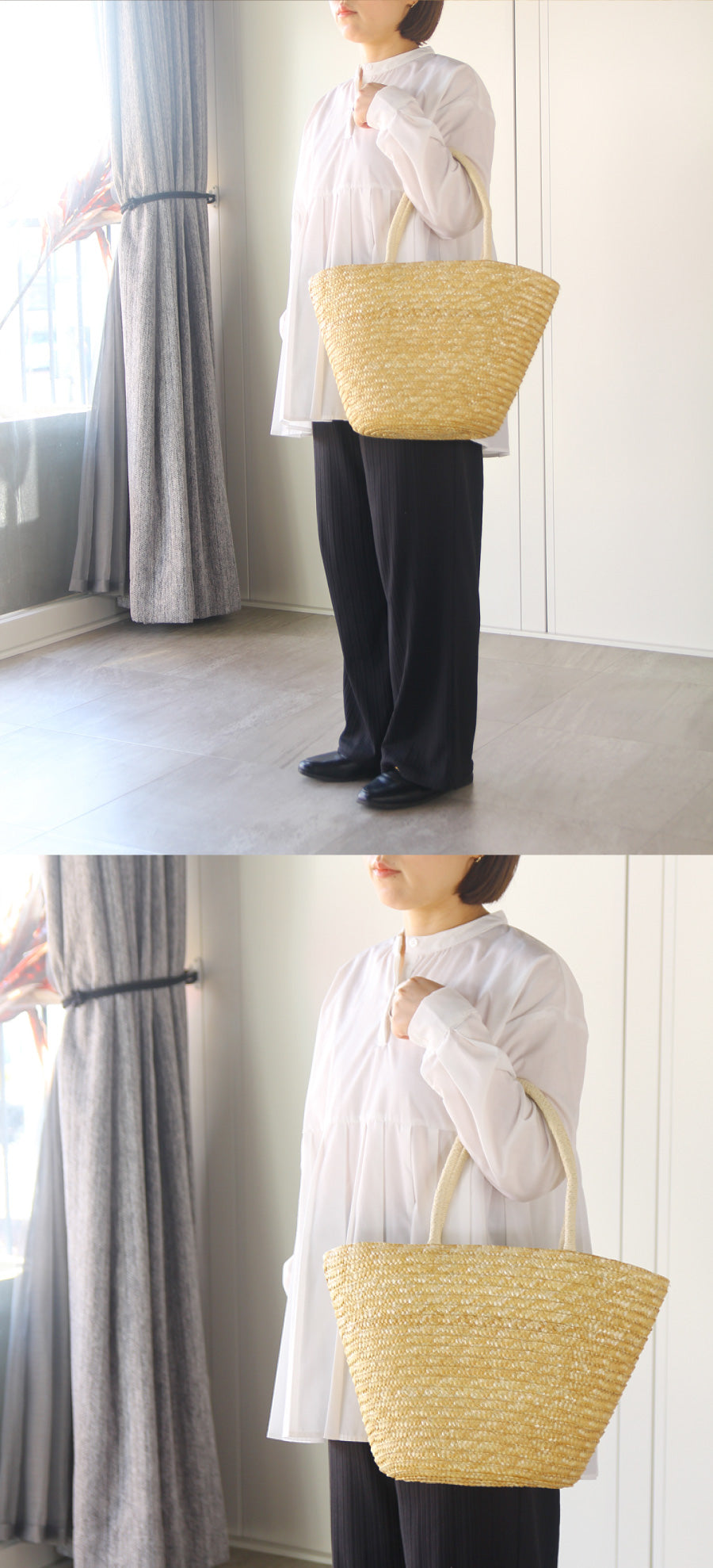 allecore ハンドルカバーつき ショルダー カゴバッグ