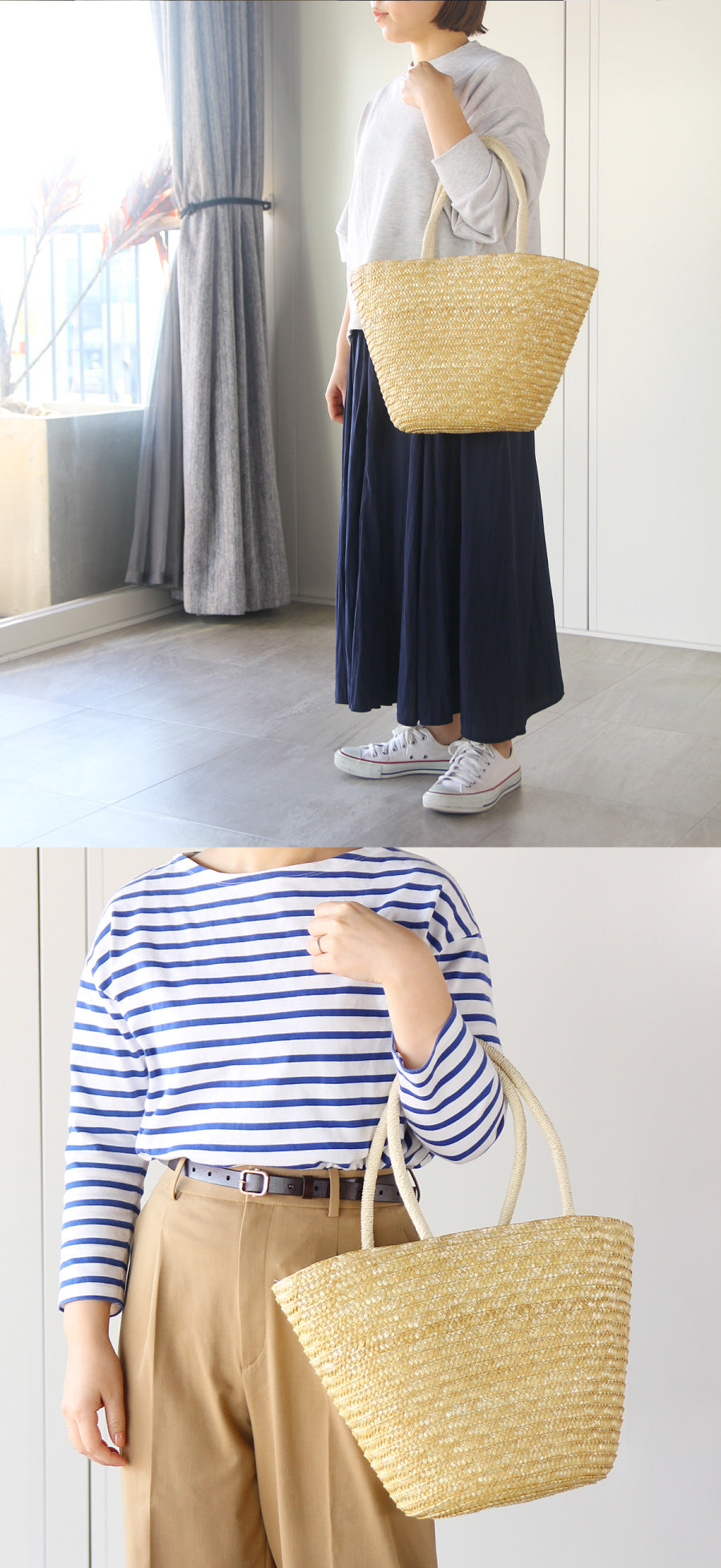 allecore ハンドルカバーつき ショルダー カゴバッグ