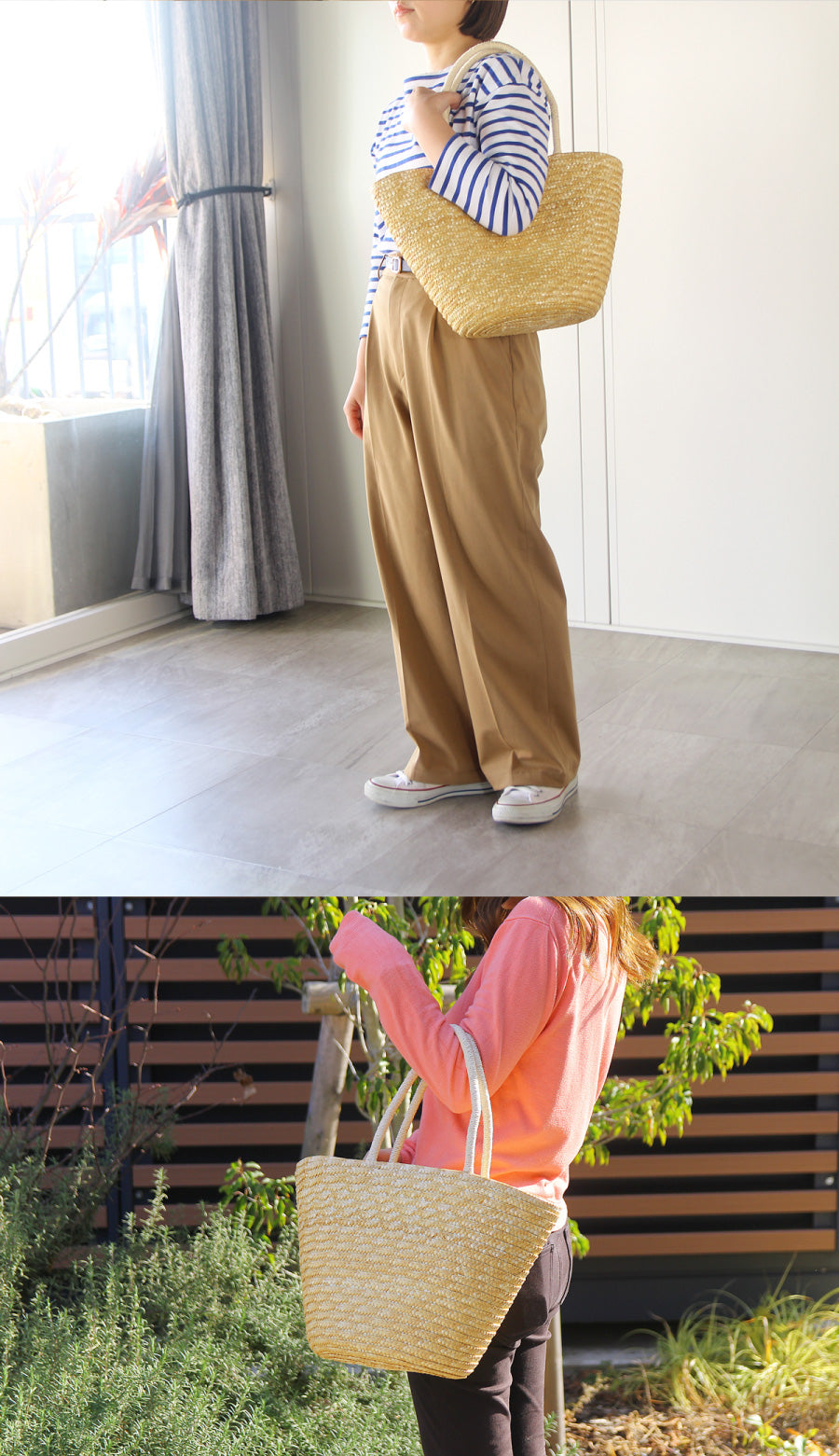 allecore ハンドルカバーつき ショルダー カゴバッグ